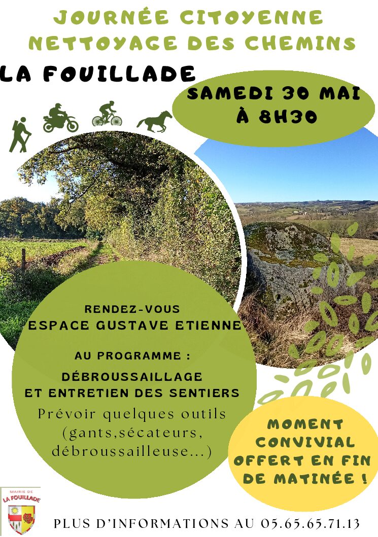 Nettoyage des chemins – RDV le 30/05 à 8h30