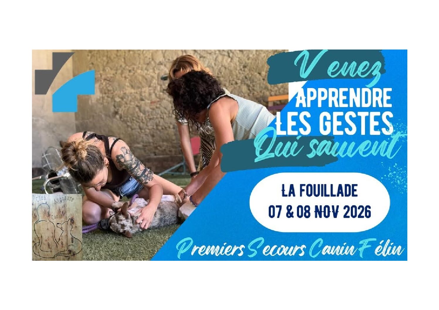 Premiers Secours Canin Félins 07 et 08 Nov. 2026