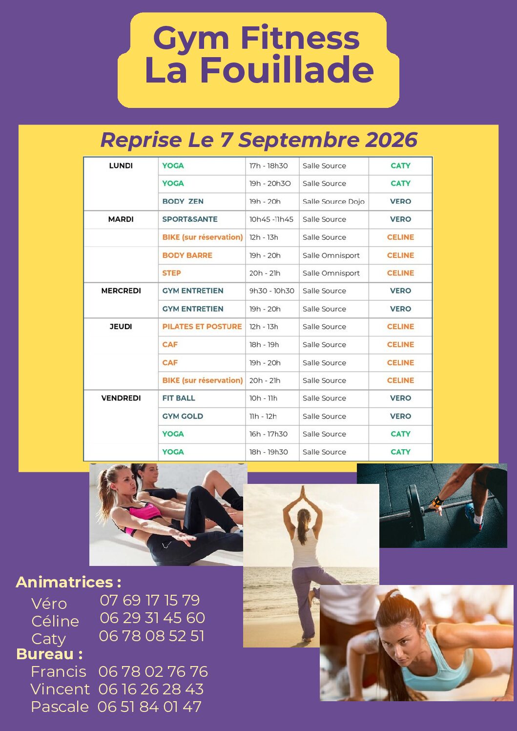 Programme Gym La Fouillade 2026-2027